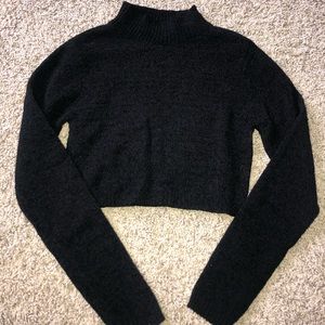 Black Knit Crop Sweater